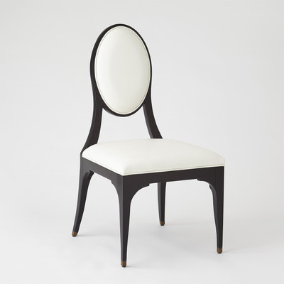 Global Views Harlow Chair - Black w - White Leather