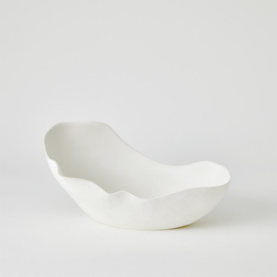 Global Views Horn Bowl - Matte White - Med