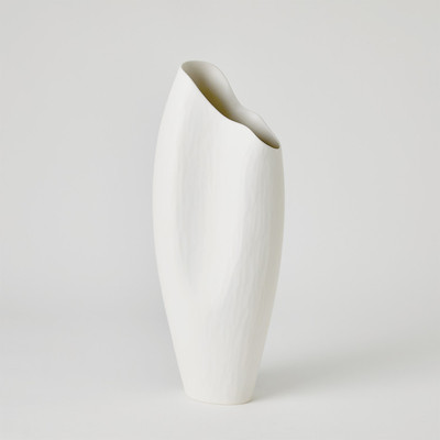 Global Views Horn Vase - Matte White - Lg