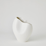 Global Views Horn Vase - Matte White - Sm