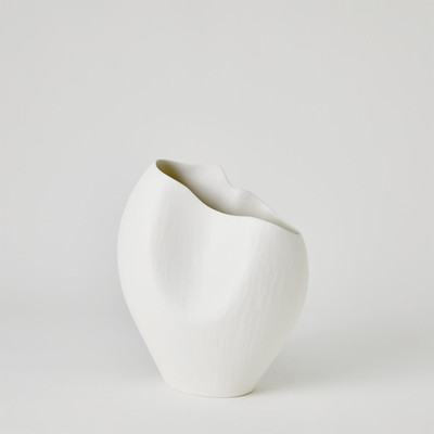 Global Views Horn Vase - Matte White - Sm