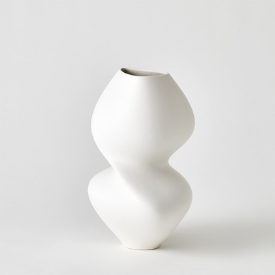Global Views Hushed Vase - Matte White