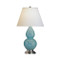 Small Double Gourd Table Lamp - Antique Silver - Egg Blue