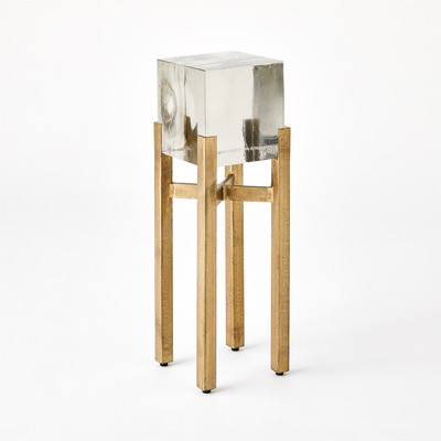 Global Views Ice Block Table - Single - Antique Gold