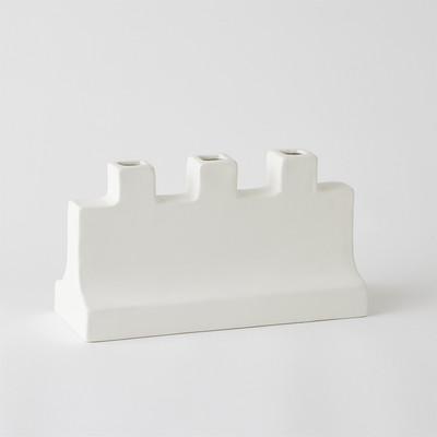 Global Views Icon Wide Vase - Matte White - Lg