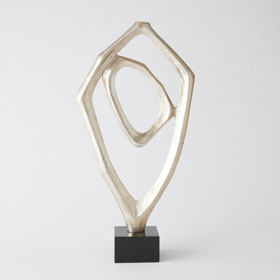 Global Views Interplay Sculpture - Silver Leaf