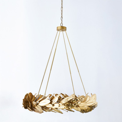 Global Views Laurel Chandelier - Brass