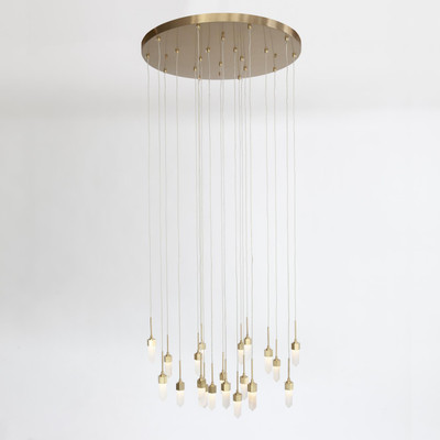 Global Views Leo Chandelier - 20 Drop Round - Satin Brass - 125 Drop
