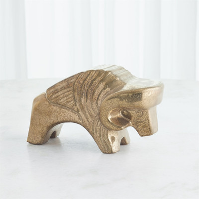 Global Views Les Animaux - Bison - Matte Antique Gold