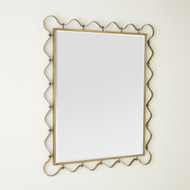 Global Views Les Vagues Mirror - Brass