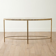 Global Views Liberty Console - Vintage Brass - Calacatta Gold Marble