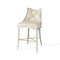 Global Views Logan Counter Stool - Antique White - Milk Leather
