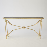Global Views Love Knot Console - Gold Leaf - Black