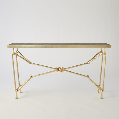 Global Views Love Knot Console - Gold Leaf - Black
