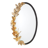 Global Views Magnolia Branch Mirror - Antique Brass - Gold