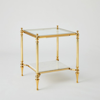 Global Views Medford Side Table - Brass