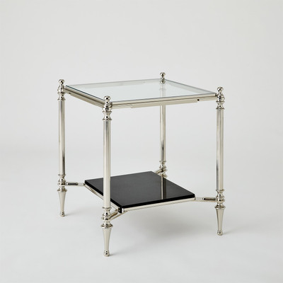 Global Views Medford Side Table - Nickel