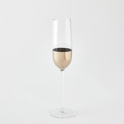 Global Views Metallic Orb Champagne Flute - Platinum