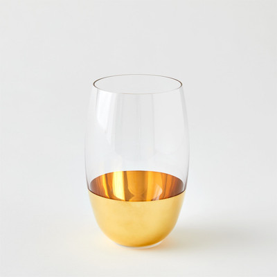 Global Views Metallic Orb Highball Glass - Gold