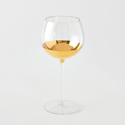 Global Views Metallic Orb Wine Glass - Gold