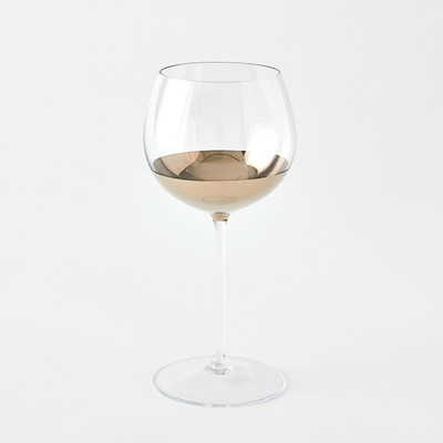 Global Views Metallic Orb Wine Glass - Platinum