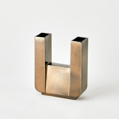 Global Views Metropolis Vase - Bronze - Wide