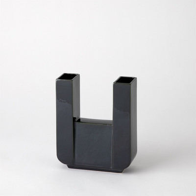 Global Views Metropolis Vase - Dark Green - Wide