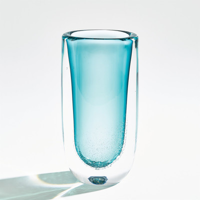 Global Views Micro Bubble Vase - Azure - Lg