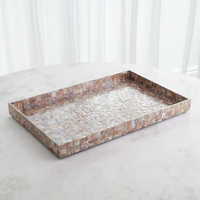 Global Views Mother Of Pearl Tray - Sunset - Lg