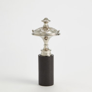 Global Views Newel Cap Sculpture - Nickel - Black Granite - Sm