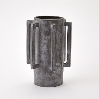Global Views Normandie Vase - Dark Grey