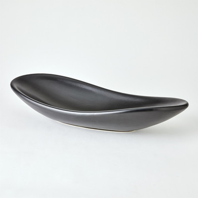 Global Views Oblong Platter Bowl - Matte Black