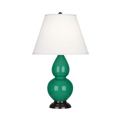 Small Double Gourd Table Lamp - Deep Patina Bronze - Eggplant