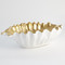 Global Views Organic Wave Oval Bowl - White - Gold - Lg
