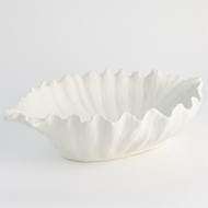 Global Views Organic Wave Oval Bowl - White - Lg