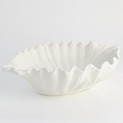 Global Views Organic Wave Oval Bowl - White - Lg