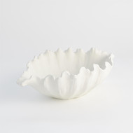 Global Views Organic Wave Oval Bowl - White - Sm