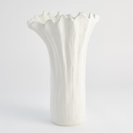 Global Views Organic Wave Tall Bowl - White