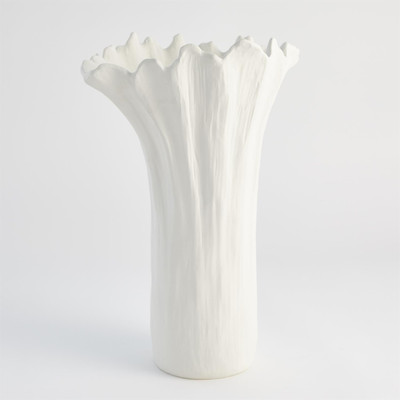 Global Views Organic Wave Tall Bowl - White