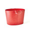 Global Views Oversized Oval Leather Basket - Deep Red