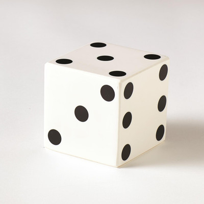 Global Views Pair of Dice - White w - Black Dots - Lg