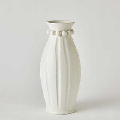 Global Views Pearl Vase - Matte White - Tall