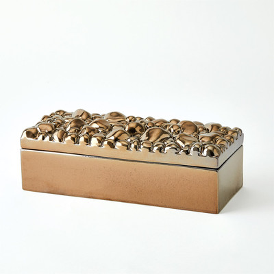 Global Views Pebbles Rectangular Box - Bronze