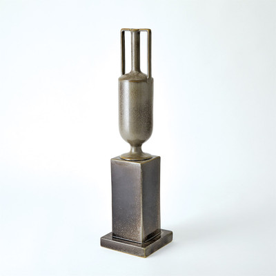 Global Views Pedestal Vase - Reactive Silver - Med