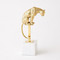 Global Views Perched Jaguar on Stand - Brass