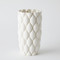 Global Views Pillowed Printed Cylinder Vase - Matte White