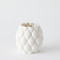 Global Views Pillowed Printed Vase - Matte White - Sm