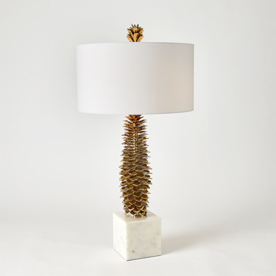 Global Views Pinecone Table Lamp - Brass