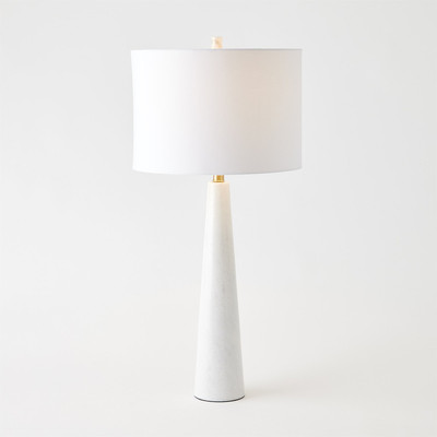 Global Views Pinnacle Marble Lamp - White
