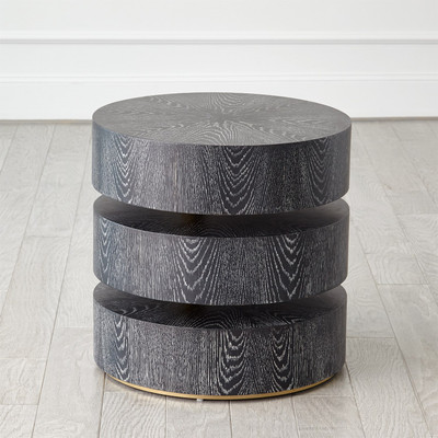Global Views Pivot Side Table - Ebony Cerused